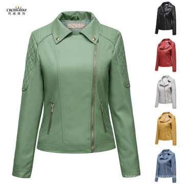 Women′s Winter Casual Motorcycle Jackets PU Leather Coat Jacket for Women